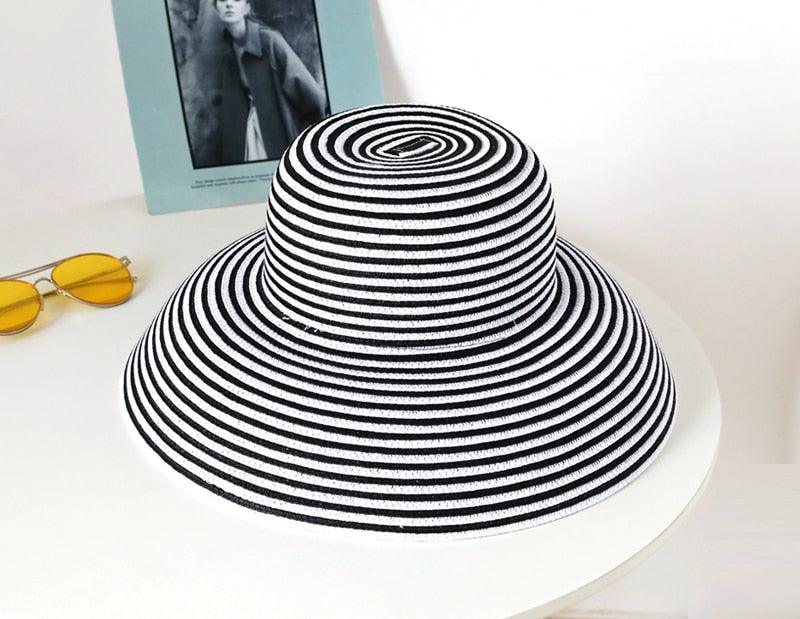 Unique Vintage Handmade Women Summer Hat Stylish Design Women's Summer Hat  Beach Holiday Foldable Comfortable Hat For Summer Portable Luxury Female Wide Hat Solid Color