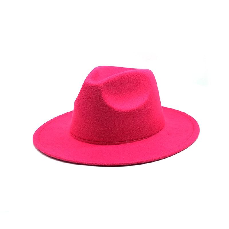 Unisex Autumn Winter Women's Hat Fedoras Big Brim Hats For Women Elegant Fedoras Warm Ladies Girls Hat Vintage Style Luxury Hat 56-58cm