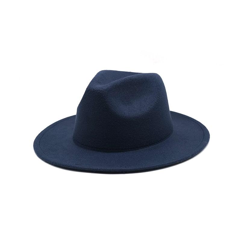 Unisex Autumn Winter Women's Hat Fedoras Big Brim Hats For Women Elegant Fedoras Warm Ladies Girls Hat Vintage Style Luxury Hat 56-58cm