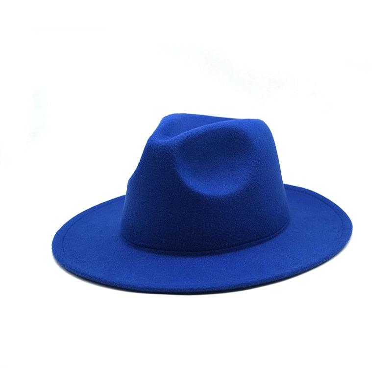 Unisex Autumn Winter Women's Hat Fedoras Big Brim Hats For Women Elegant Fedoras Warm Ladies Girls Hat Vintage Style Luxury Hat 56-58cm