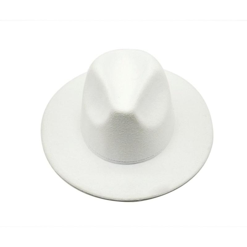 Unisex Autumn Winter Women's Hat Fedoras Big Brim Hats For Women Elegant Fedoras Warm Ladies Girls Hat Vintage Style Luxury Hat 56-58cm