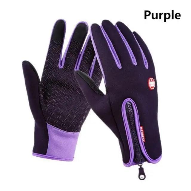 Unisex Stylish Colored Outdoor Waterproof And Windproof Gloves Sports Breathable Non Slip Touch Screen Gloves For Men And Women
