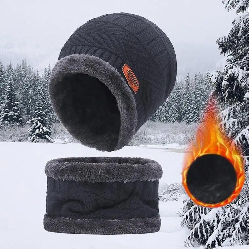 Unisex Winter Scarf Warm Beanies Breathable Hats One Size For Boys Modern Design Cap And Scarf Sets