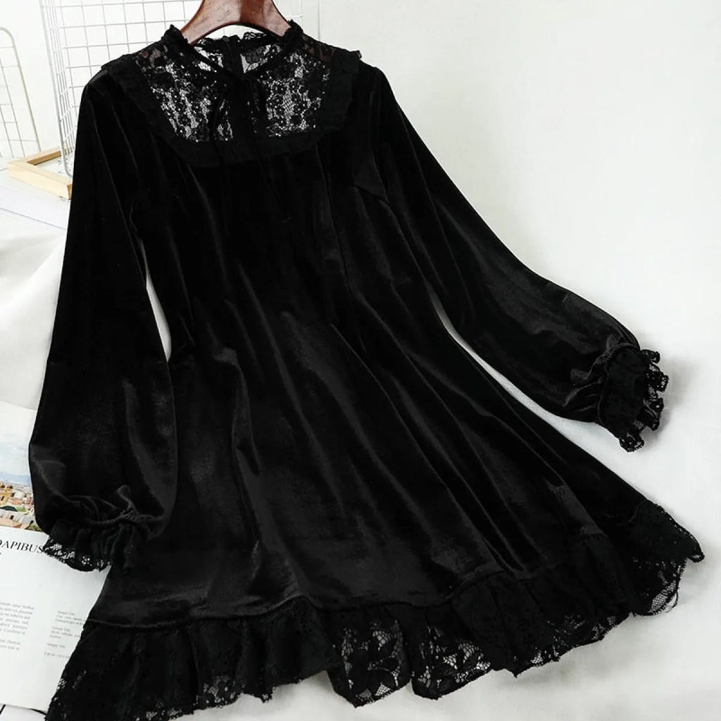 Velvet Turtleneck Dress