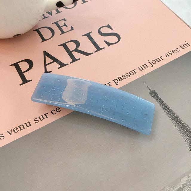 Vintage Acetate Rectangle Hairpins Hair Clips Solid Color Marble Print Side Clips Women Barrettes Hairgrips Gorgeous Hair Accessories For Women