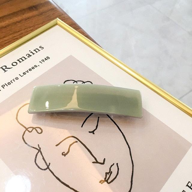 Vintage Acetate Rectangle Hairpins Hair Clips Solid Color Marble Print Side Clips Women Barrettes Hairgrips Gorgeous Hair Accessories For Women