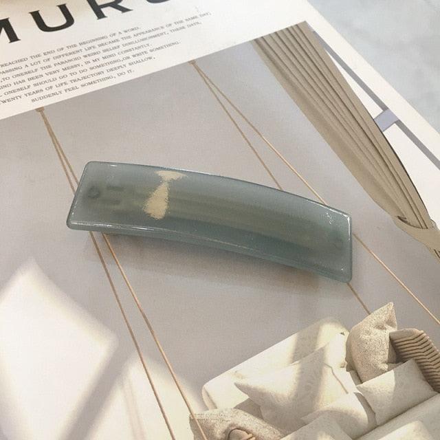 Vintage Acetate Rectangle Hairpins Hair Clips Solid Color Marble Print Side Clips Women Barrettes Hairgrips Gorgeous Hair Accessories For Women