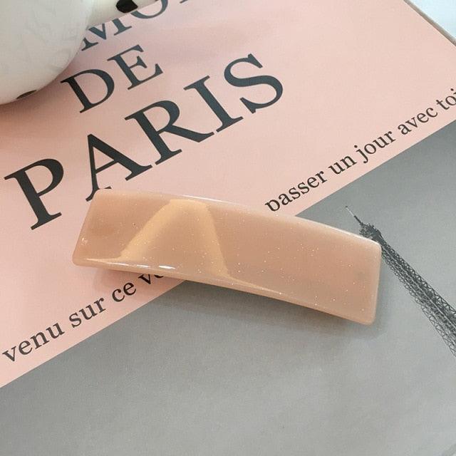 Vintage Acetate Rectangle Hairpins Hair Clips Solid Color Marble Print Side Clips Women Barrettes Hairgrips Gorgeous Hair Accessories For Women