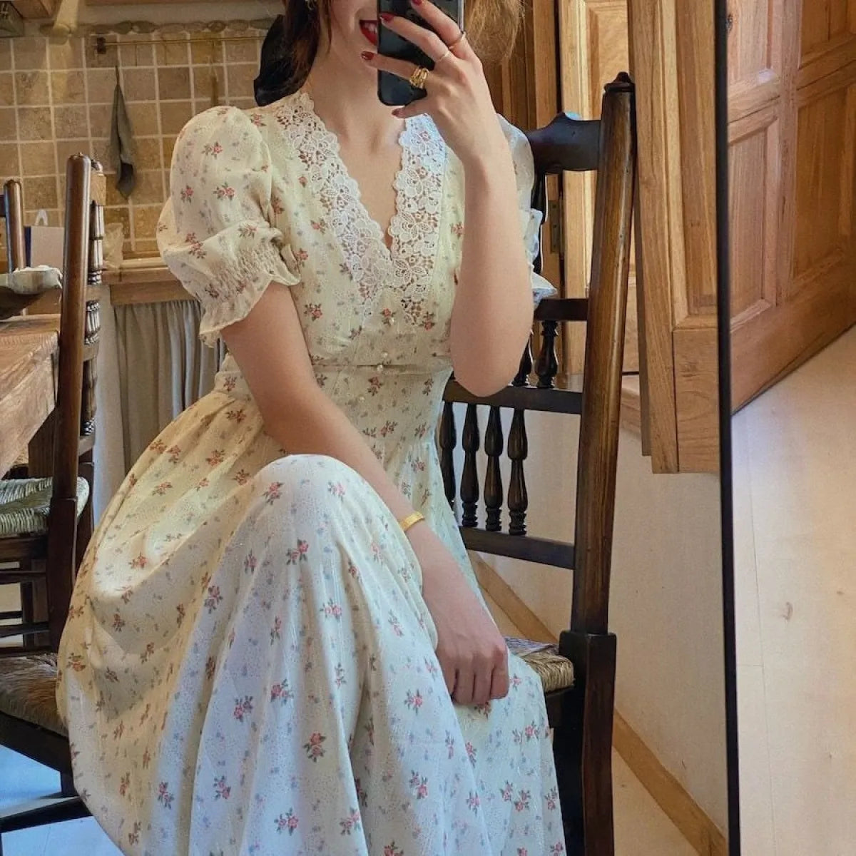 Vintage Floral Dress for Women