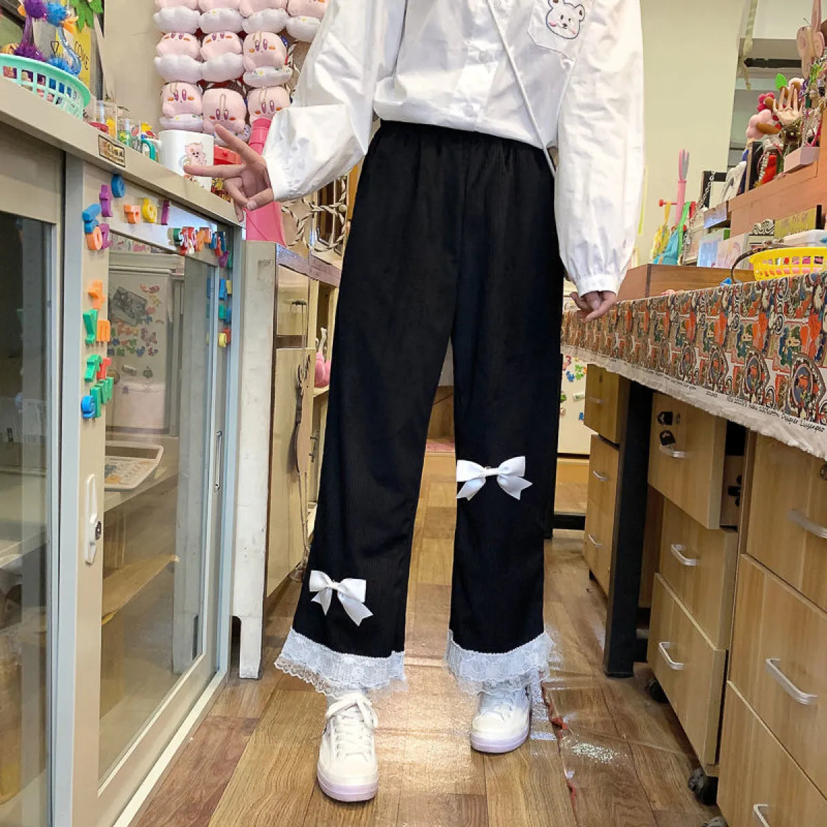 Vintage-Inspired Lolita Corduroy Trousers