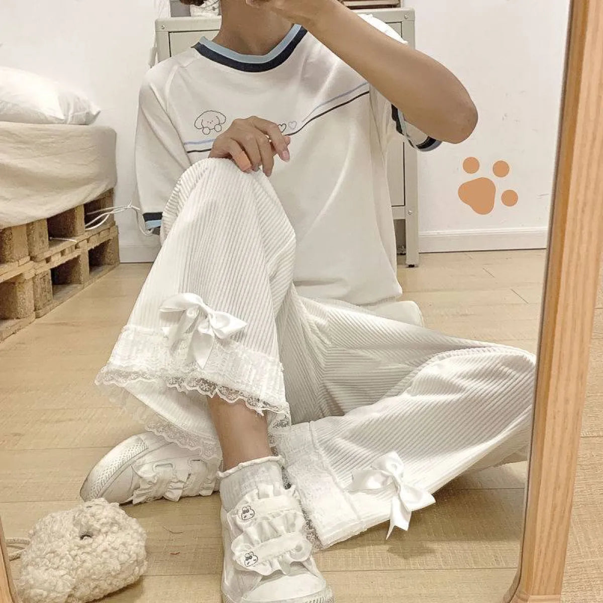 Vintage-Inspired Lolita Corduroy Trousers