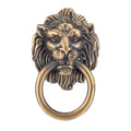 Vintage Lion Head Furniture Handle Lion Head With Ring Wardrobe Drawer Door Pull Retro Decoration Lion Head Pull Handle Knob Dresser