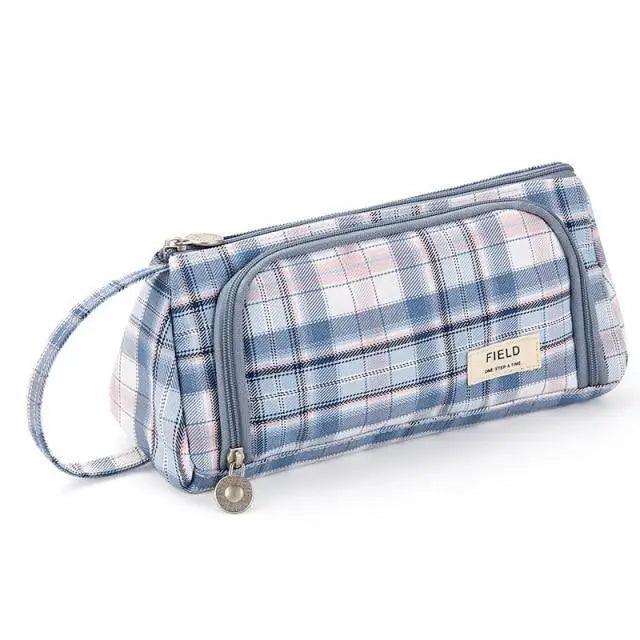 Vintage Multi Slot Pen Bag Big Storage Pouch Organizer For Stationery Retro Design Cosmetic Travel Portable Pouch Classic Pencil Case