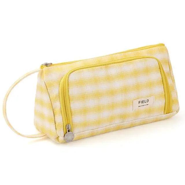 Vintage Multi Slot Pen Bag Big Storage Pouch Organizer For Stationery Retro Design Cosmetic Travel Portable Pouch Classic Pencil Case