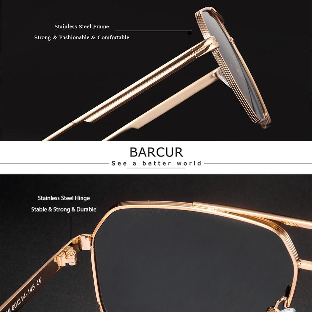 Vintage Retro Oversized BARCUR Big Frame Sunglasses for MenSun Glasses UV400 Large Vintage Retro Shades Eyewear Stevvex Sunglasses