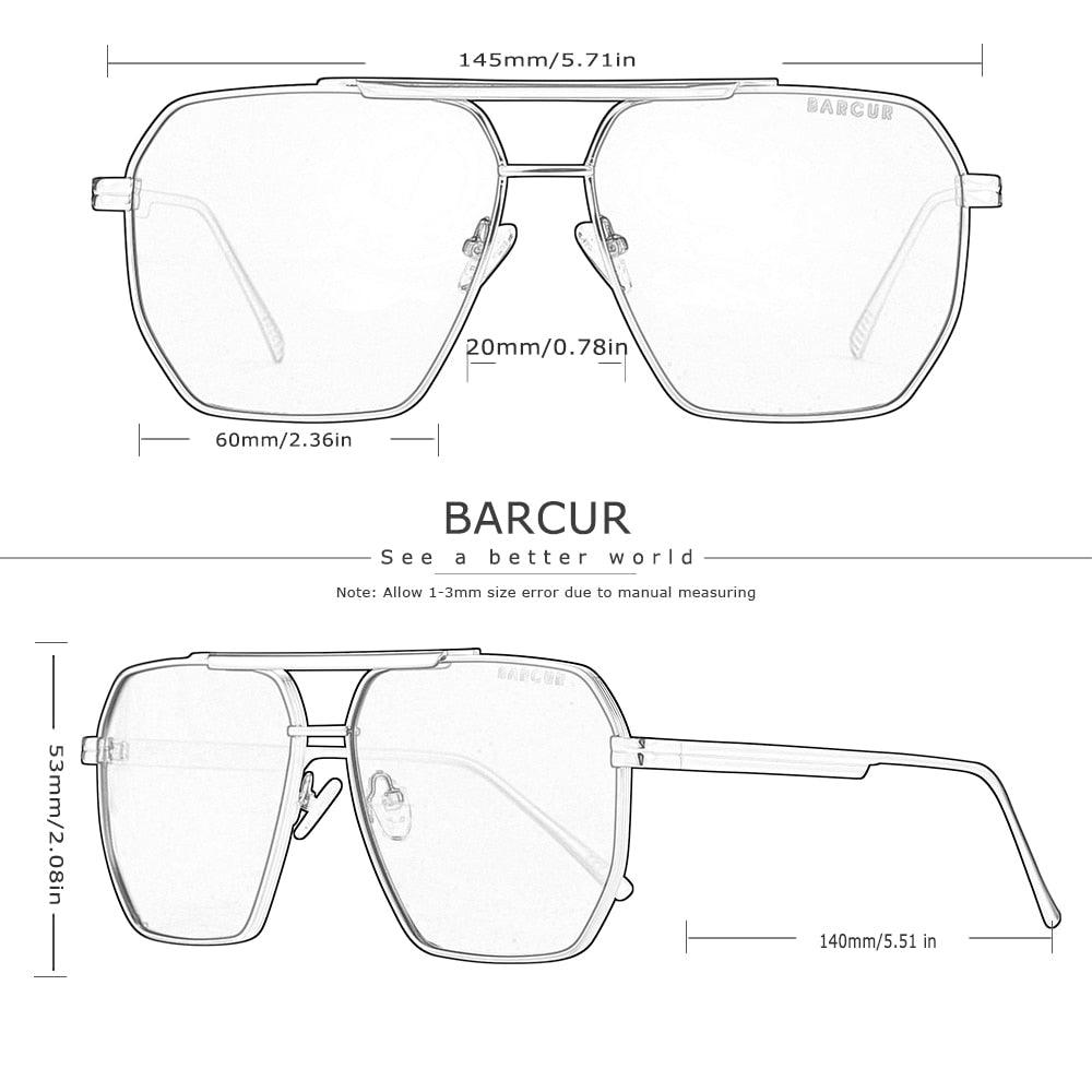 Vintage Retro Oversized BARCUR Big Frame Sunglasses for MenSun Glasses UV400 Large Vintage Retro Shades Eyewear Stevvex Sunglasses