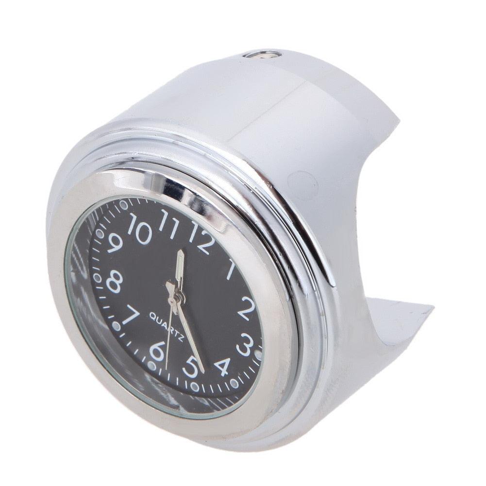 Waterproof  Motorcycle Handlebar Mount Quartz Clock Motorcycle Handlebar Motorcycle Handlebar Clock Motorcycle Modification Handlebar Mount Waterproof Quartz Clock Watch Accessories Watch Aluminum Luminous Clock Moto Black Accessories