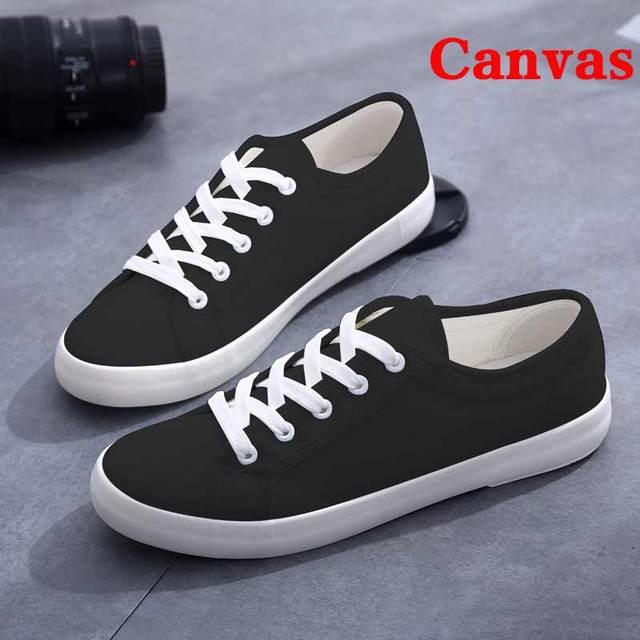 White Summer Womens Sneakers Trainers White Leather Canvas Shoes Tenis Classic Casual Cotton Slip On Canvas Comfortable Walking Flats Sneakers