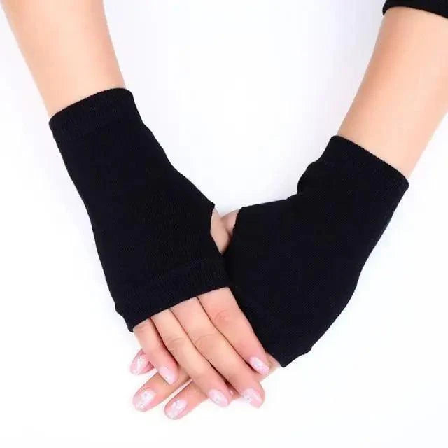 Winter Gloves Female Fingerless Gloves Without Fingers Women Warm Winter Gloves Hand Wrist Warmer For Women Winter Cute Solid Color Half Knitted Wool Gloves