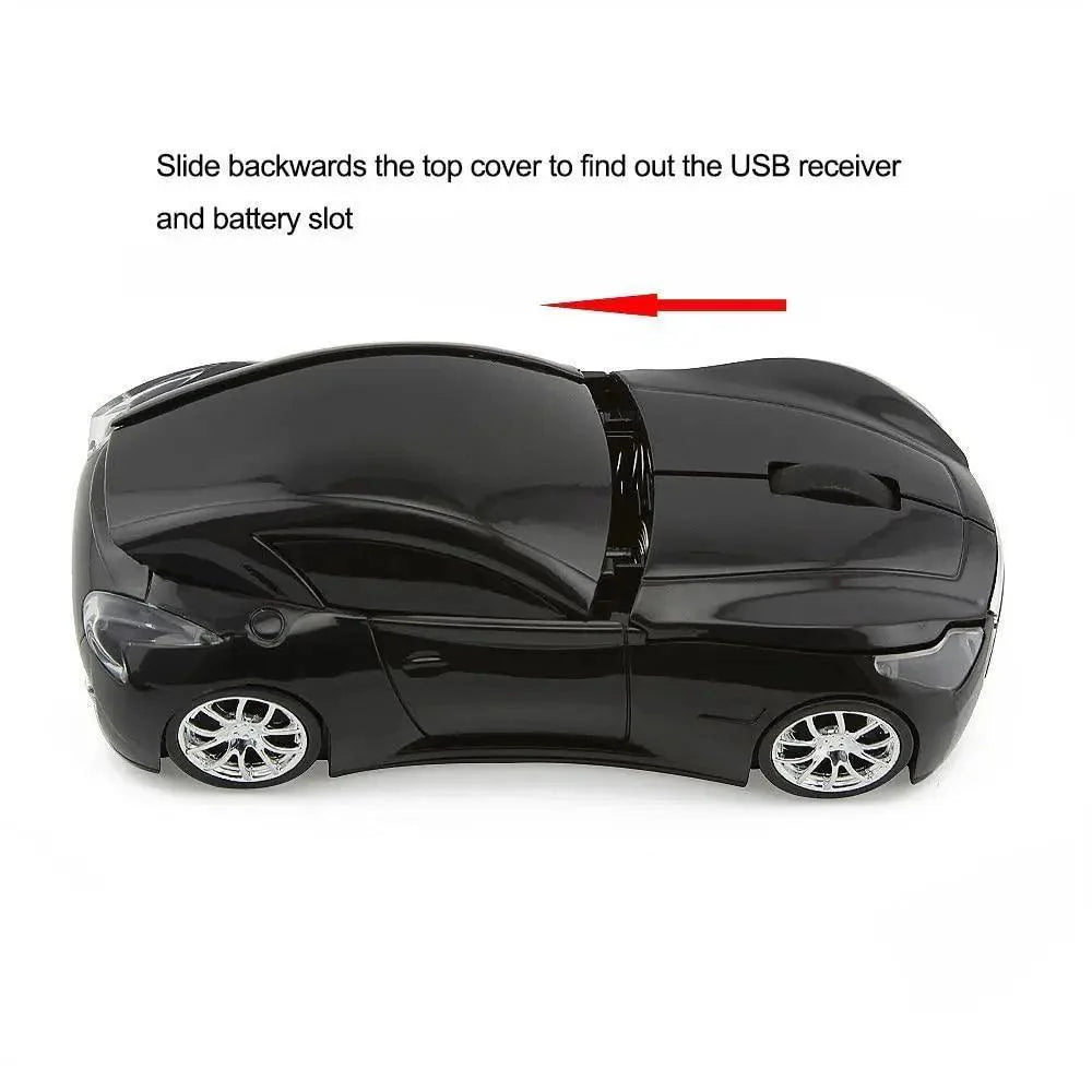 Wireless Black Sports Car USB Mouse Design Computer 1600 DPI Mouse Mini Ergonomic Gaming Mouse For Laptop And Computer 2.4Ghz