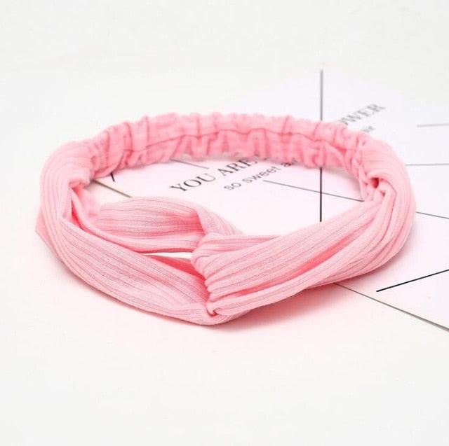 Women Girls Solid Color Hair Bands Knitted Cotton Headbands Vintage Cross Turban Bandage Bandanas HairBands Hair Accessories