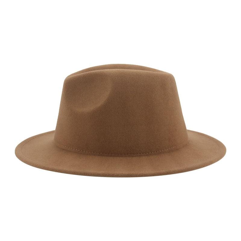 Women Luxury Fedora Hat Women Fedora Hat Women Solid Wide Brim Winter Men Hat Retro Wide Autumn Unique Style Men Hat Vintage Brown Formal Wedding Fedora Hats