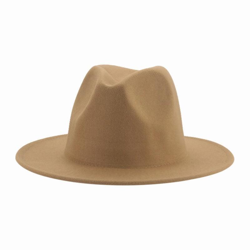 Women Luxury Fedora Hat Women Fedora Hat Women Solid Wide Brim Winter Men Hat Retro Wide Autumn Unique Style Men Hat Vintage Brown Formal Wedding Fedora Hats