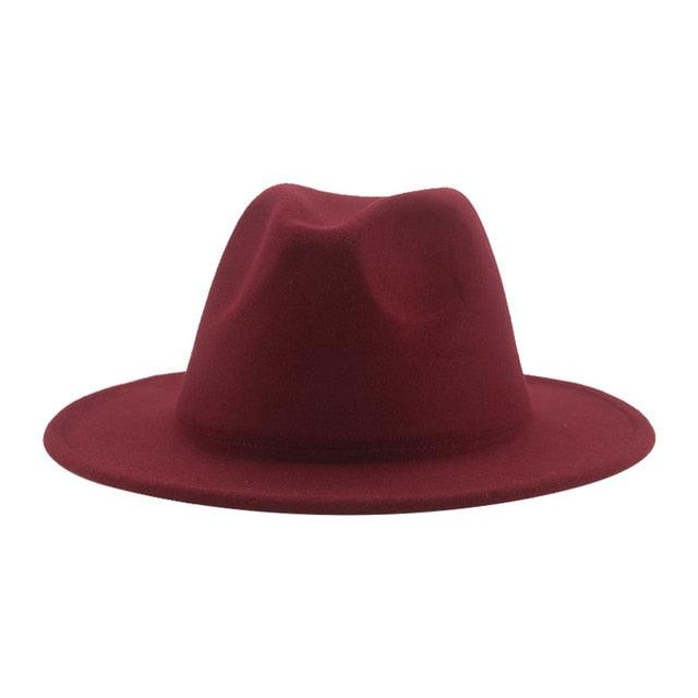 Women Luxury Fedora Hat Women Fedora Hat Women Solid Wide Brim Winter Men Hat Retro Wide Autumn Unique Style Men Hat Vintage Brown Formal Wedding Fedora Hats