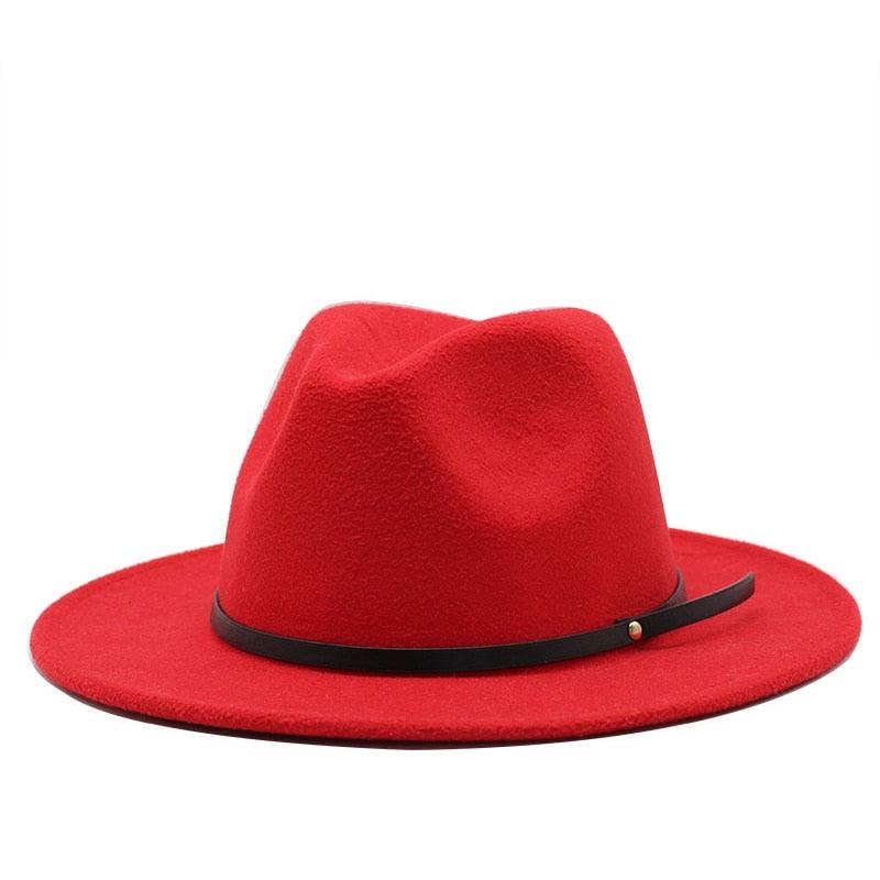Women Men Wool Vintage Black Fedora Hat With Wide Unique Fedora Hats With Belt Buckle For Men Women Brim Gentleman Elegant Lady Winter Autumn Soft Caps