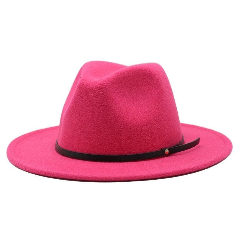 Women Men Wool Vintage Black Fedora Hat With Wide Unique Fedora Hats With Belt Buckle For Men Women Brim Gentleman Elegant Lady Winter Autumn Soft Caps