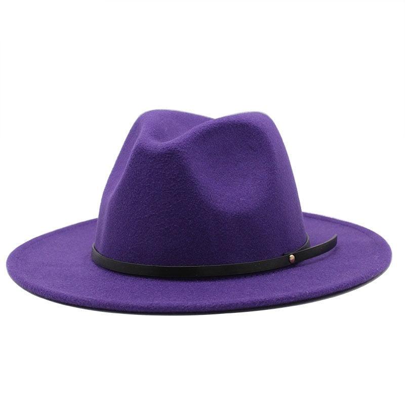 Women Men Wool Vintage Black Fedora Hat With Wide Unique Fedora Hats With Belt Buckle For Men Women Brim Gentleman Elegant Lady Winter Autumn Soft Caps