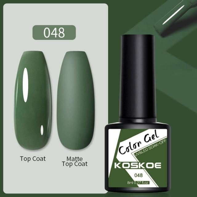 Womens Glossy Colorful 8ml Nail Gel Polish Permanent UV LED Summer Winter High Quality Fashion Design
