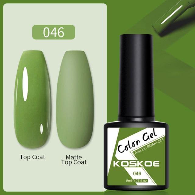 Womens Glossy Colorful 8ml Nail Gel Polish Permanent UV LED Summer Winter High Quality Fashion Design