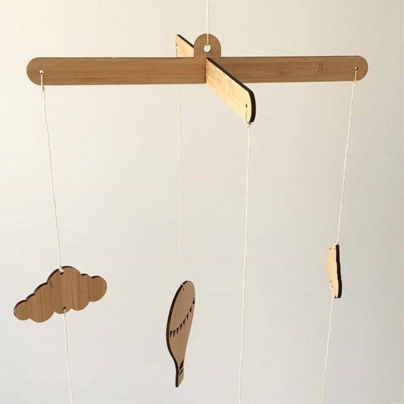 Wooden Hot Air Balloon Outdoor Wind Chime Hanging Wall Ornaments Baby Bed Bell Nordic Style Kids Room Decoration Nursery Photo Props Wind Bell Memorial Wind Chimes Best Gift Chimes Decor For Garden Patio Porch Outdoor