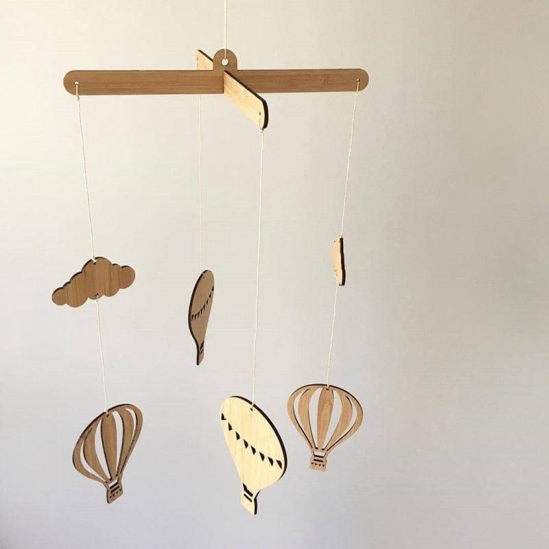 Wooden Hot Air Balloon Outdoor Wind Chime Hanging Wall Ornaments Baby Bed Bell Nordic Style Kids Room Decoration Nursery Photo Props Wind Bell Memorial Wind Chimes Best Gift Chimes Decor For Garden Patio Porch Outdoor