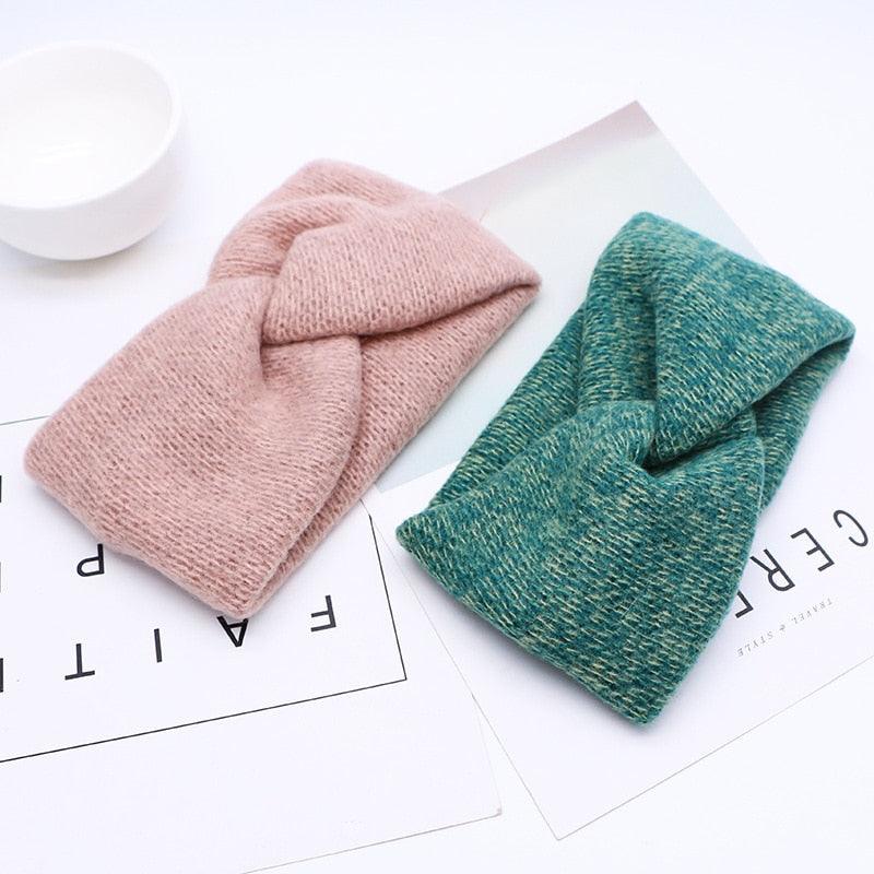 Woolen Cross Cross Top Knot Elastic Hair Bands for Women Soft Solid Color Turban Headbands Women Girls Gorgeous Hair Accessories For Women