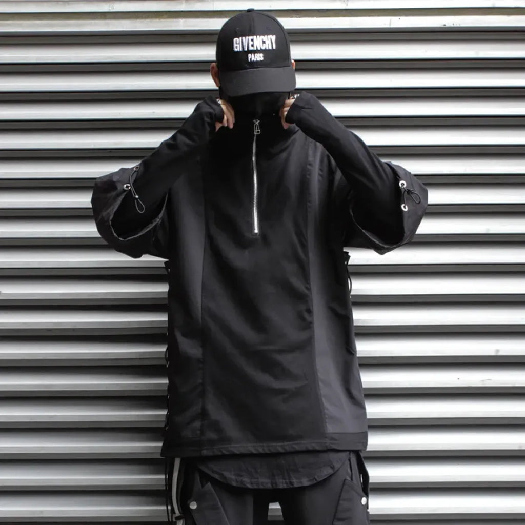 Techwear Zip Turtleneck Sweatshirt
